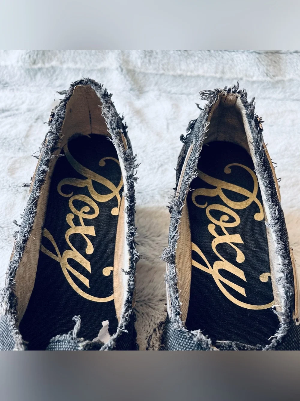 Roxy Frayed Canvas Wedge Moccasin wedges